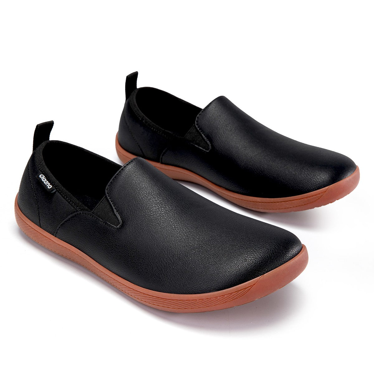 Oiaano  Wide Toe Men Minimalist Shoes  Comfortable Sneakers Leather Casual Shoes Black Slip On Leisure Loafers  Drive  Office