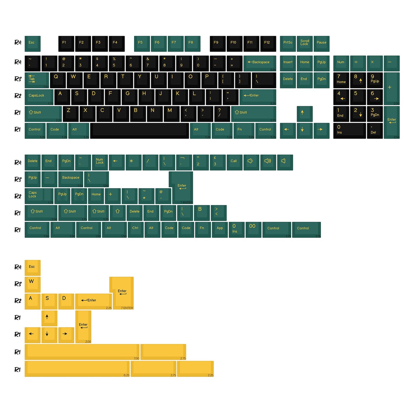 KBDiy GMK Jamon Keycap Red Retro PBT ISO Double Shot Cherry Profile Keycaps For MX Switches 60 Mechanical Keyboard Gamer Key Cap