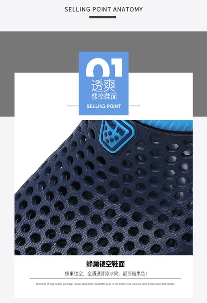 Men's and Women's Summer Sandals Clogs Casual Round Toe Slip on Outdoor Geometric Pattern Anti-slip Beach Hole Shoes Plus 46 47