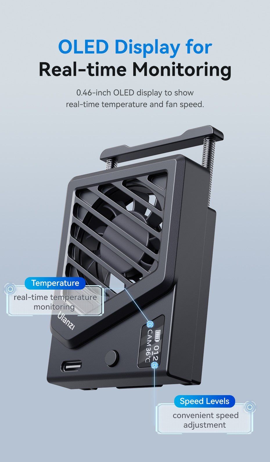 Ulanzi CA25 Camera Cooling System New Version Heat Sink Cooling Fan for Sony Canon FUJIFILM Nikon ZV-E1 FX30 A7M4 R8 R7 R6 XT4