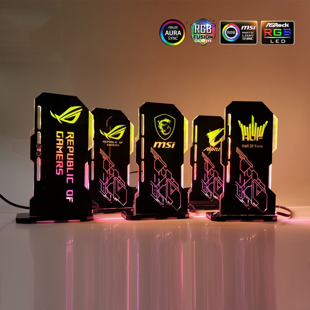 Suporte Vertical Ajustável de Placa de Vídeo MSI VGA ARGB para PC ROG, Suporte para Chassi de Placa de Vídeo, Cooler de Água Personalizado, MOD 5V 3 Pinos AURA