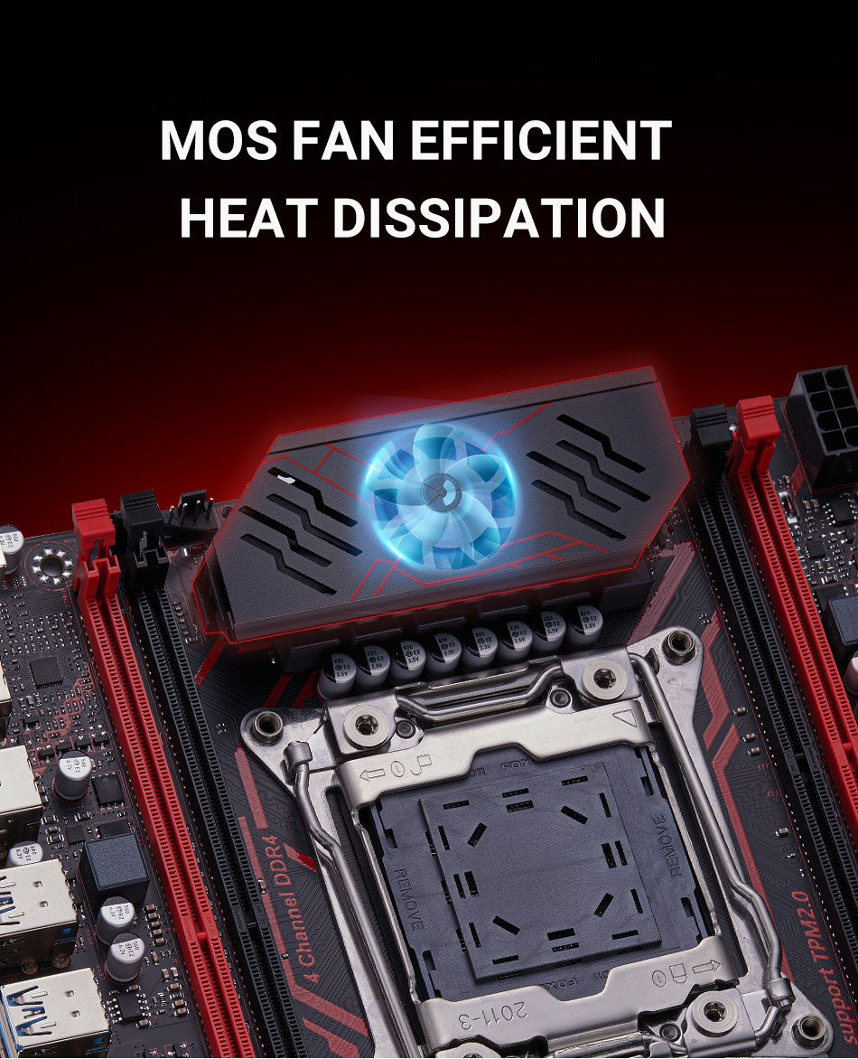 Kit Placa Mãe QIYIDA X99 H9S Com Processador Xeon E5 2630 V4 LGA2011-3 Memória RAM DDR4 16GB ECC REG NVME M.2 Interface TPM 2.0 SATA3