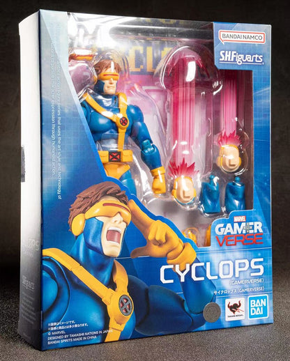 Genuine BANDAI S.H.Figuarts X-Men Scott Summers Cyclops GAMERVERSE Anime Action Figure Modelo Colecionável Presente Infantil