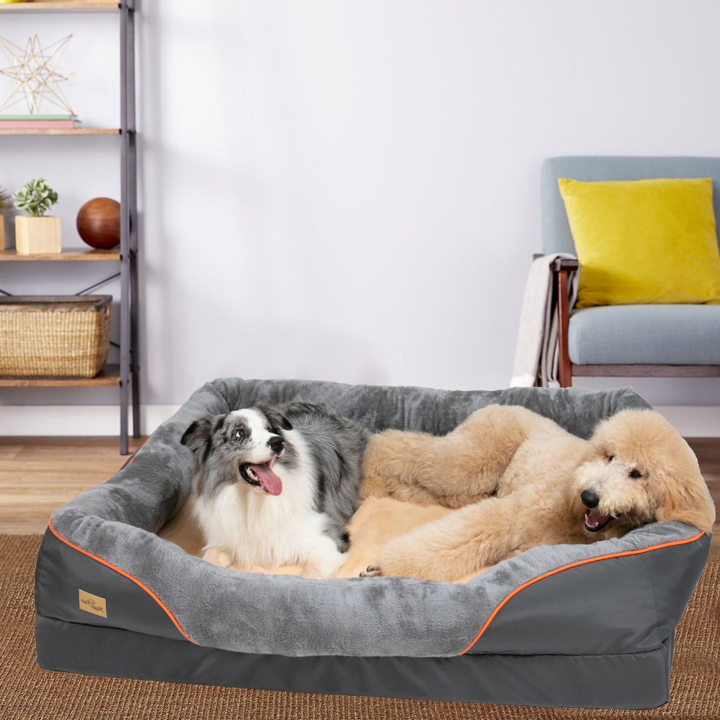 Cama Para Cachorro Grande Macia Confortável Antialérgica Quente de Lã Capa Removível Lavável Cama Para Animais de Estimação Impermeável