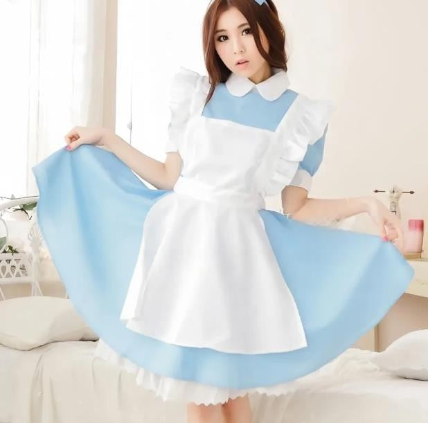 Cosplay Costume Lolita Dress Maid Apron Fantasia Carnival Halloween Costumes for Women Masquerade Party Alice In Wonderland