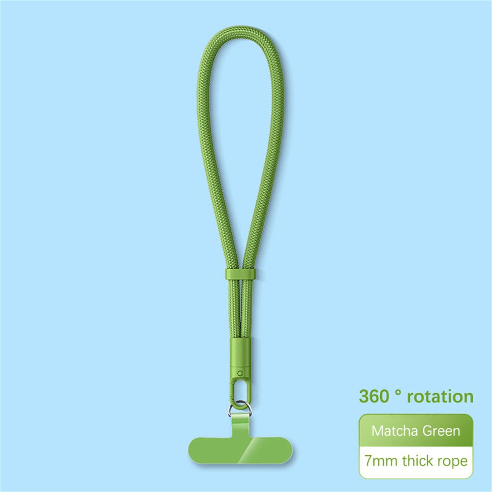 Cordão anti-queda para celular universal ajustável, pulseira curta com design de travamento automático, alça de poliéster durável para celular