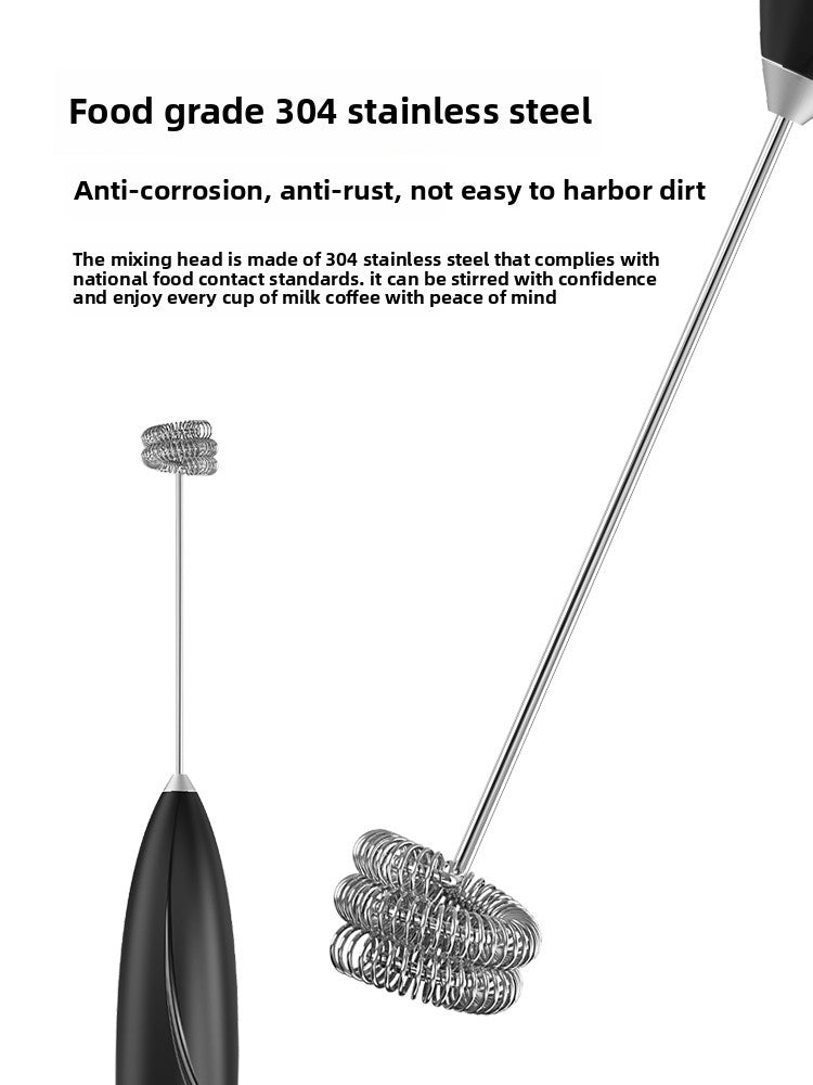 Battery powered electric milk frother, egg beater, portable milk coffee machine, cake cream maker, household kitchen mixer