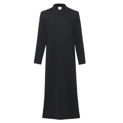 FATHER Cassocks Pulpit Robes Clergy Vestments Pastor Bishop Costume with Tab Insert Collar