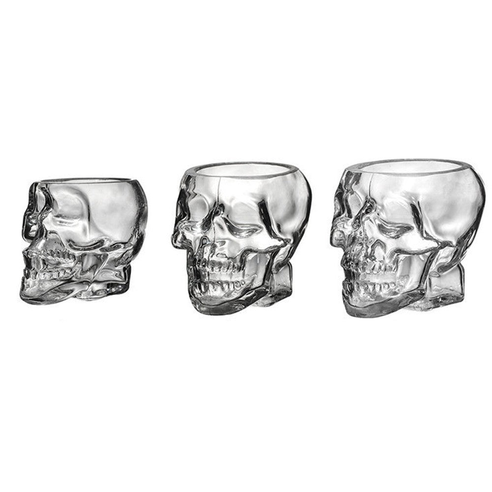 Caneca de Cerveja Rosto de Caveira 80/150/350 ML, Copos de Caveira, Copo para Coquetel, Copo de Vidro para Beber, Artigos de Vidro Engraçados para Entretenimento, Decoração de Halloween