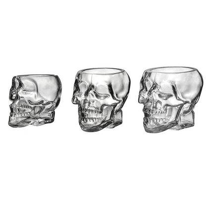 Caneca de Cerveja Rosto de Caveira 80/150/350 ML, Copos de Caveira, Copo para Coquetel, Copo de Vidro para Beber, Artigos de Vidro Engraçados para Entretenimento, Decoração de Halloween