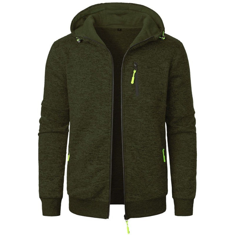 New Streetwear Men's Long Sleeve Sweatshirts for Men Zipper Hooded Oversize Winter Warm Jacket Coat Outdoor Tracksuit Men