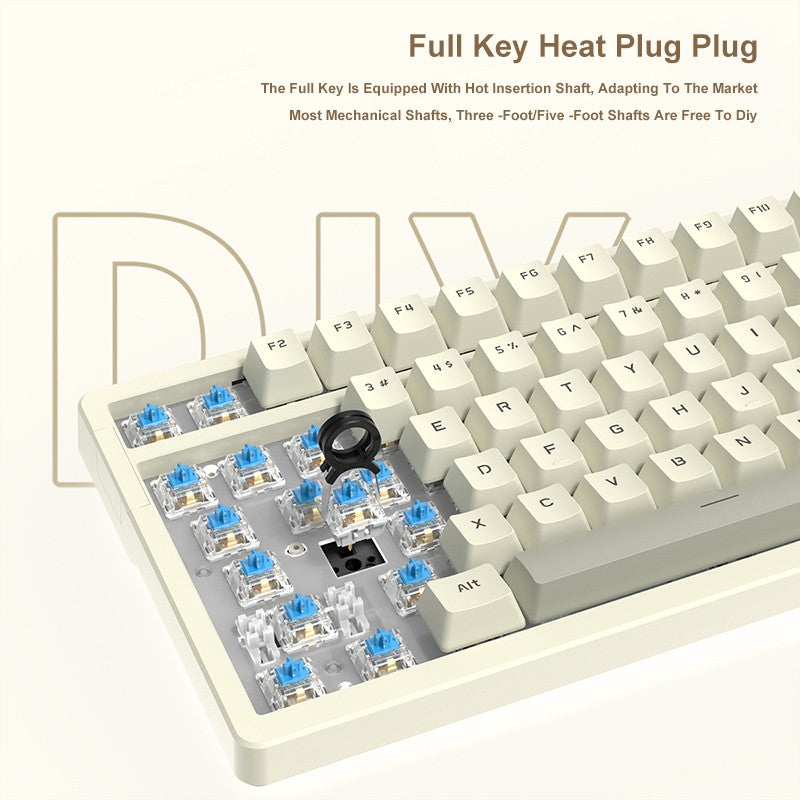 Teclado Mecânico com Fio Ajazz AK992, Layout Completo de 98 Teclas, Hot-Swap, Teclado USB para Jogos, Botão de Tecla Multimídia para Desktop PC Laptop