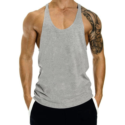 Men Cotton Tank Tops Quick Dry Gym Vest Male Bodybuilding Sleeveless Shirt Elastic Basketball Singlet Gym t-Shirt Man Clothing