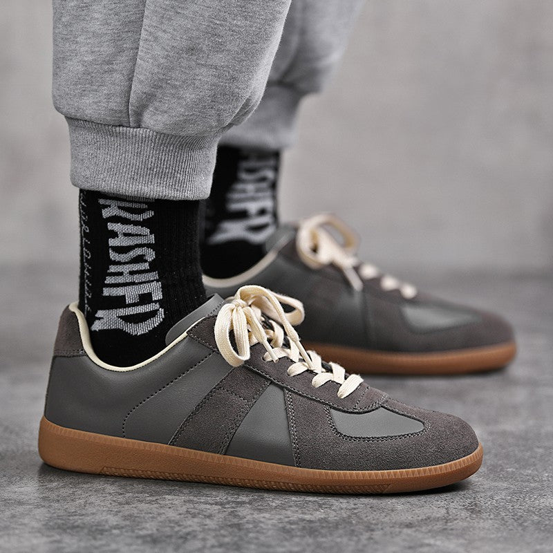 Leisure Walk Tenis Masculino Trainers Fashion Leather Men's Casual Shoes Lace Up  Simple Vulcanize Shoes Outdoor Male Sneakers