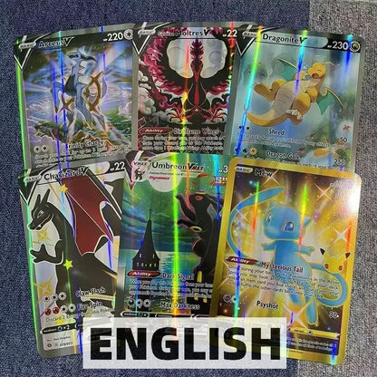 Pokemon 21*15cm Cartas Grandes Arco-Íris Pacote Vstar Letras Gigantes Jumbo Espanhol Alemão Francês Vmax GX Arceus Charizard Carta Rara