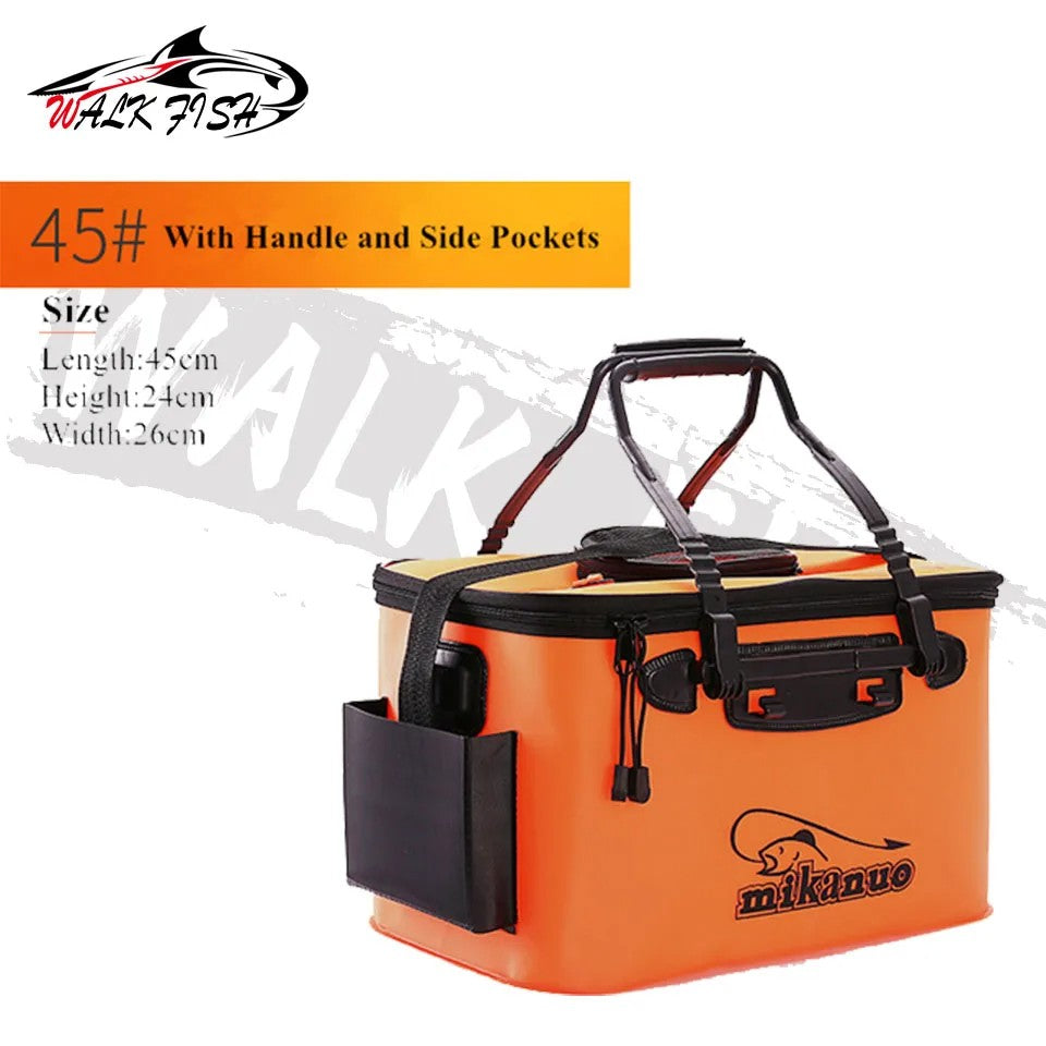 WALK FISH Bolsa de Pesca Espessa Dobrável de EVA Balde de Pesca Portátil Caixa de Peixe Vivo Armazenamento ao Ar Livre Bolsa Impermeável para Acampamento e Caminhada