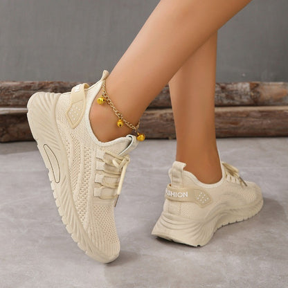 Designer Women Casual Sneakers Sports Shoes Fashion Brand Lace Up Loafers Female Knitted Mesh Breathable Shoes for Women