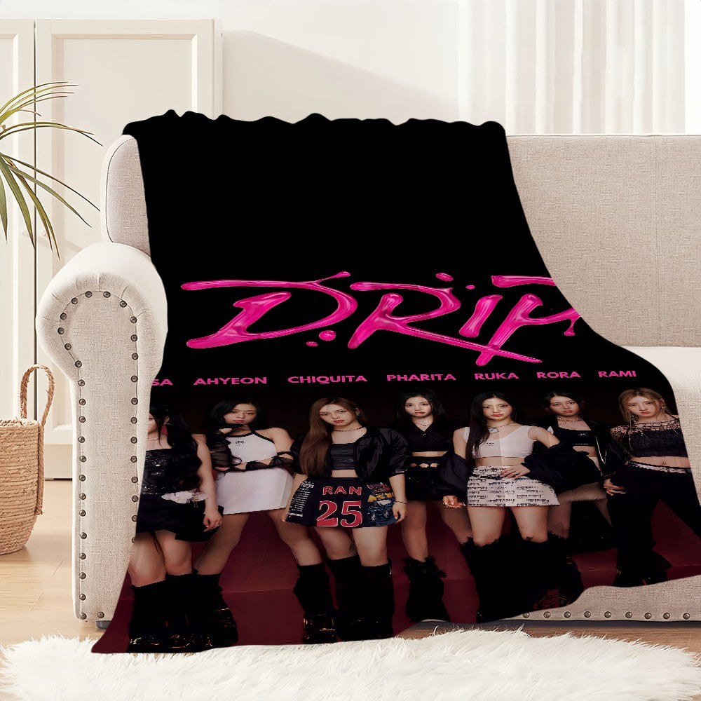 Kpop Girl B-Babymonster Drip Blanket Soft Plush Nap Sofa rug for Living Room Warm Office Bedroom Birthday Home Travel Kid Gifts