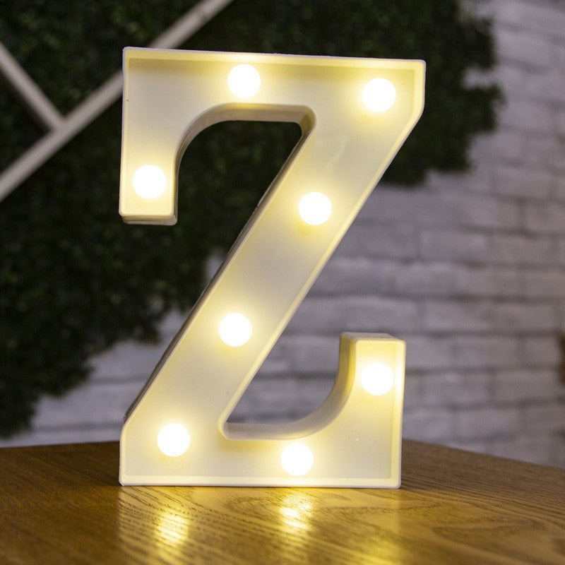 Alphabet Letter LED Lights Luminous Number Lamp Battery Warm Night Light for Home Wedding Birthday Christmas Party Decoration