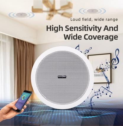 Caixa de som Bluetooth ativa para casa e comércio e alto-falante de teto com fio estéreo de música ambiente para Home Theater 10W