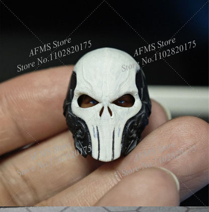 Máscara Punisher de 1/12 para Coleção, Unidade de Operações Especiais, Acessório Tático, Compatível com Boneco de Ação Soldado de 6 polegadas