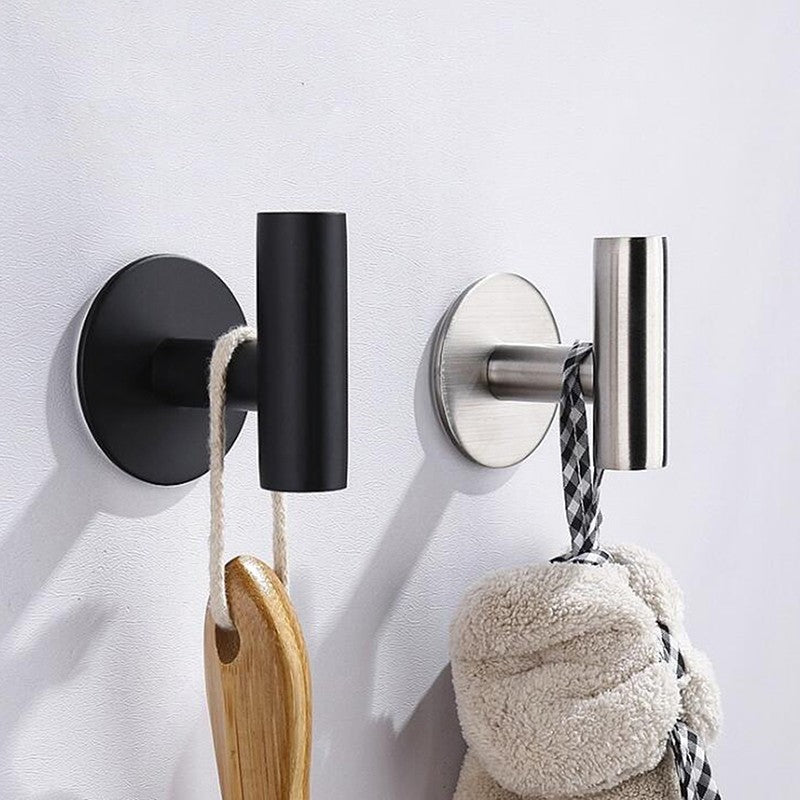 Aluminum Alloy Robe Hook Towel Hooks Self Adhesive Wall Coat Racks Rustproof Hook Hangers Wall Hook Kitchen Bathroom Accessories