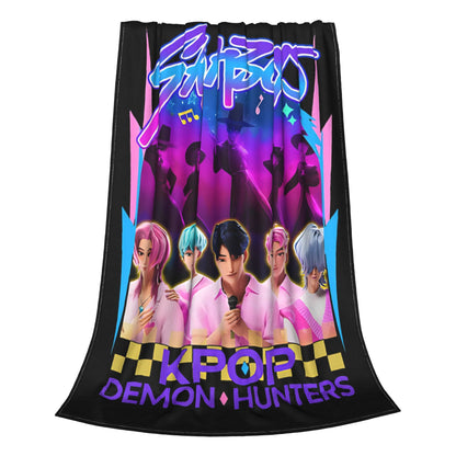 Saja Boys  Kpop Demon Hunters Blanket Fleece Summer   Multifunction Warm Throw Blanket for Bed Couch Bedspreads
