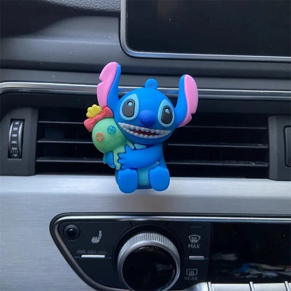 Suporte de Perfume para Carro Disney Stitch Enfeite de Carro Figura de Anime Stitch Clipe de Perfume de Carro Desenho Animado Difusor de Fragrância Brinquedo de Presente para Crianças
