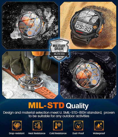 Smartwatch Militar T-Rex3 Ultra GPS 2025 Novo com GPS Integrado Bússola Altímetro Barômetro 5ATM À Prova D'água Pulseira Esportiva Masculina de 650mAh