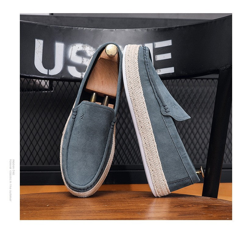 Men Loafers Shoes Summer Shoes Man New Fashion Canvas Footwear Soft Flat Comfy Flock Suede Leather Men Casual Vulcanized Shoe