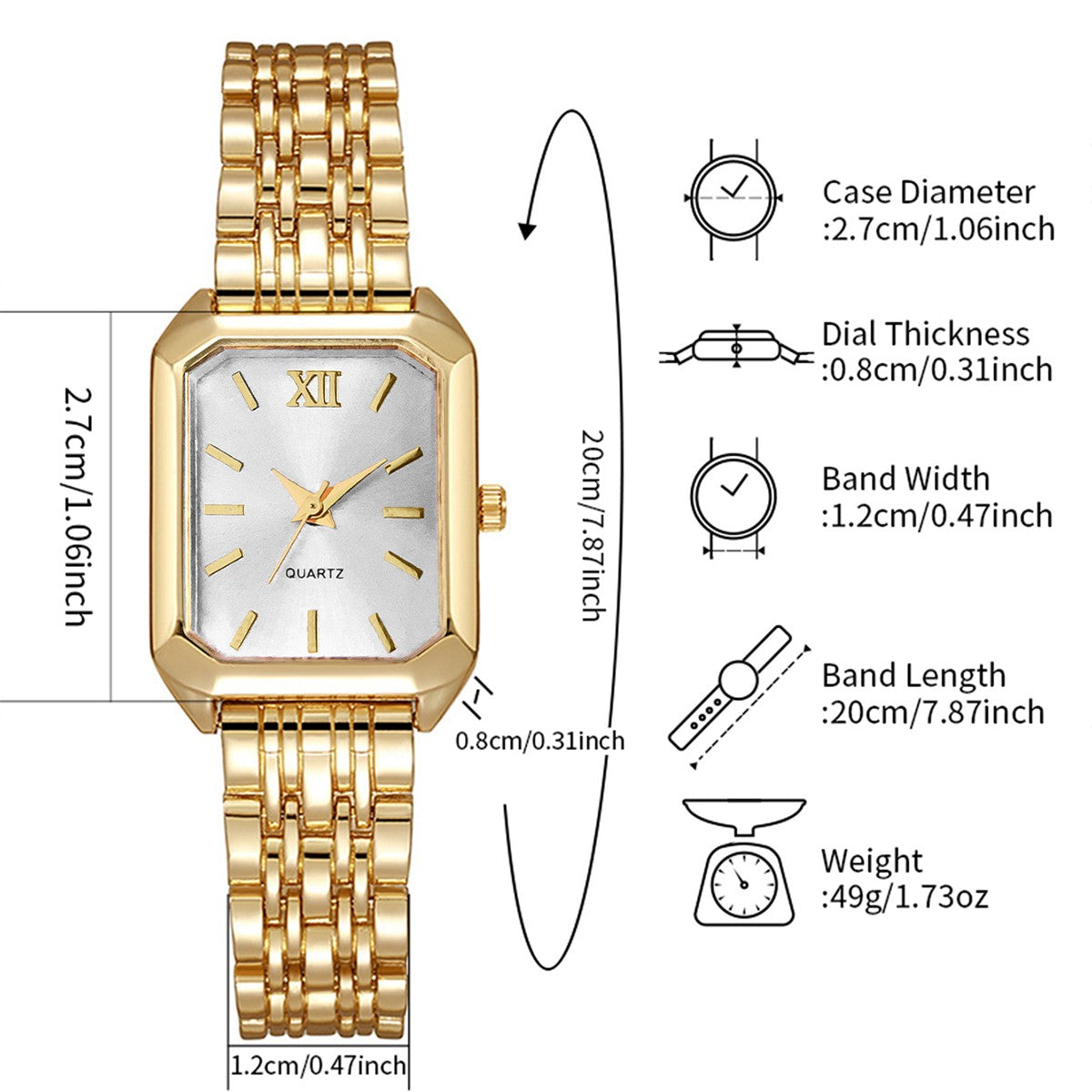 Elegant Women Quartz Watch Fashion Rectangle Analog Wristwatches Reloj Mujer Girls Clock Gift?Without Box?