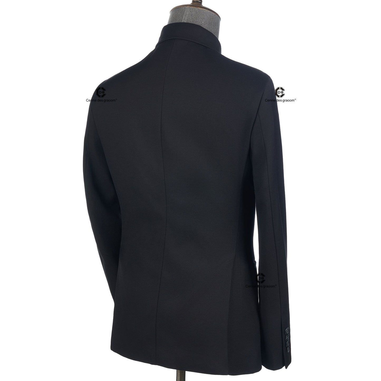 Cenne Des Graoom 2025 New Black Safari Suits Square Collar Tailor-Made Jacket Pants Formal Casual Business Official Daily Wear