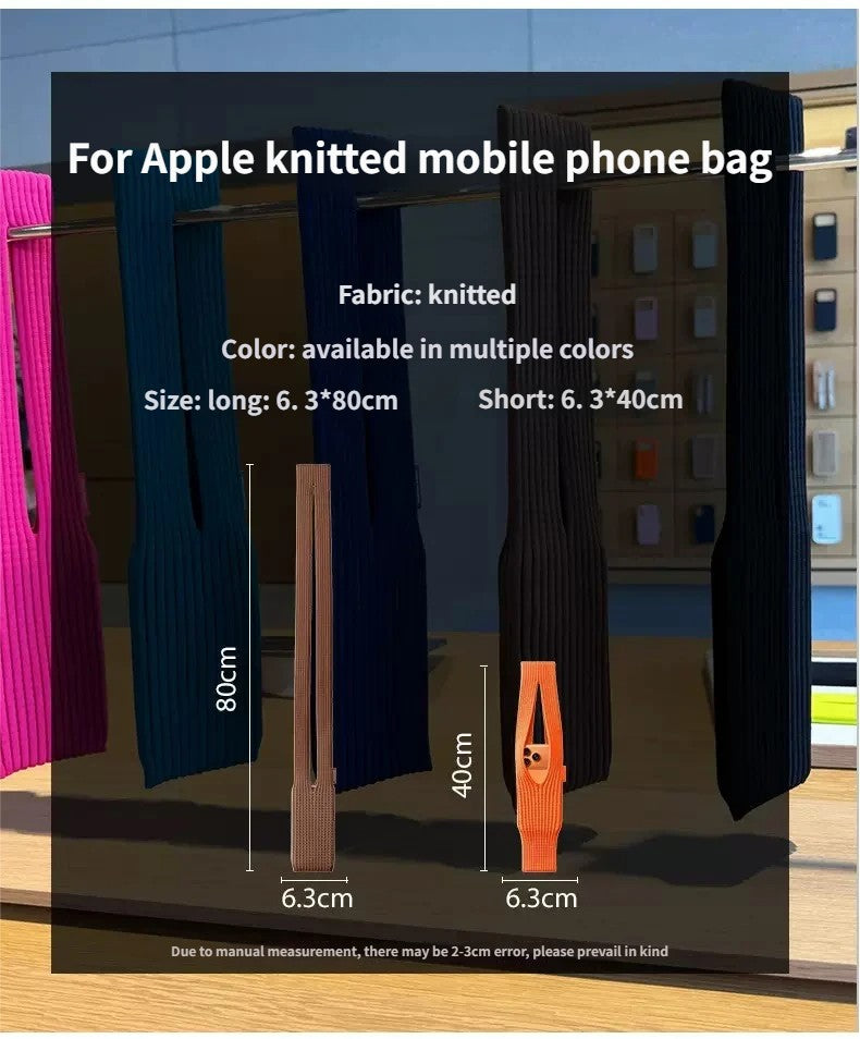 For Apple iPhone & iPad Knitted Crossbody Bag 2025 Autumn Winter Unisex Mini Single Shoulder Bag Fashion Christmas Teens Cozy