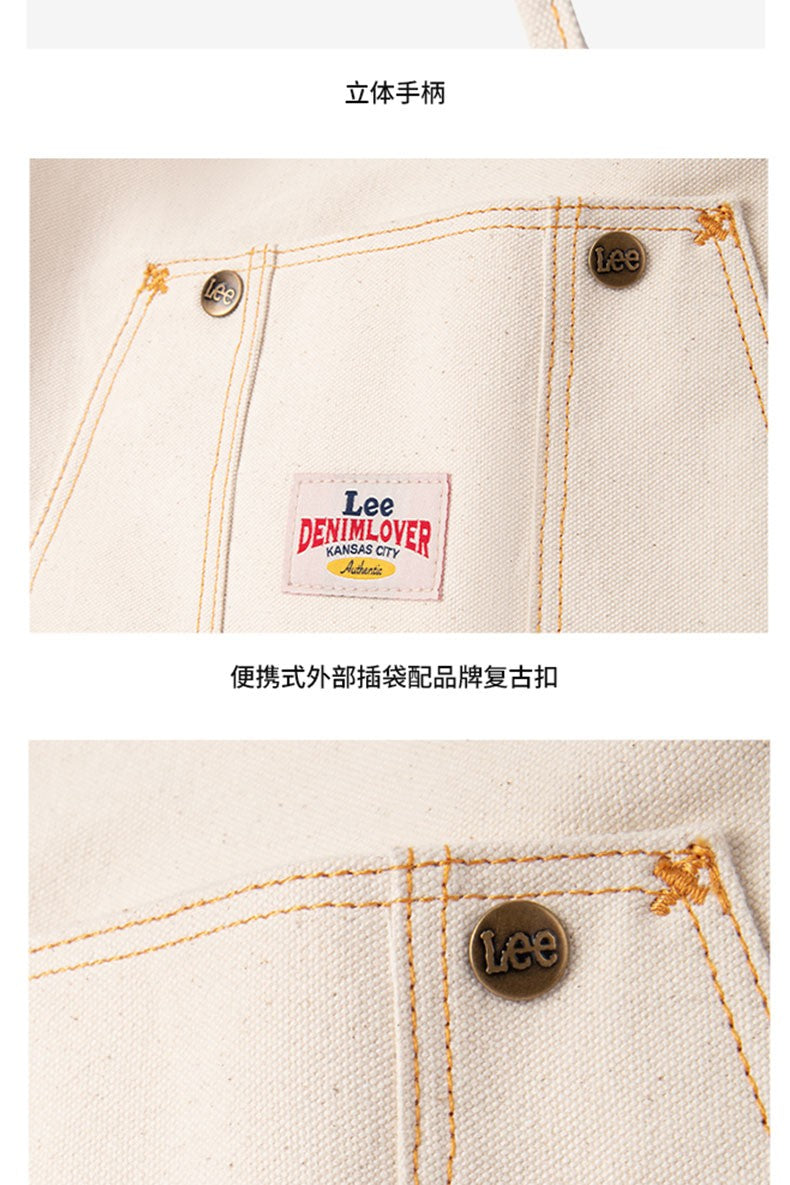 LEE Large Capacity Strong Denim Tote Bag Women High Quality White Canvas Handbag Ladies Daily Traveling Shopping Shoulder Bags