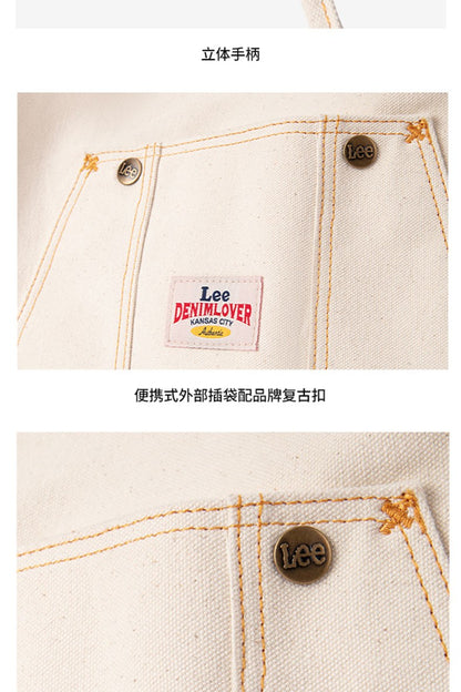 LEE Large Capacity Strong Denim Tote Bag Women High Quality White Canvas Handbag Ladies Daily Traveling Shopping Shoulder Bags