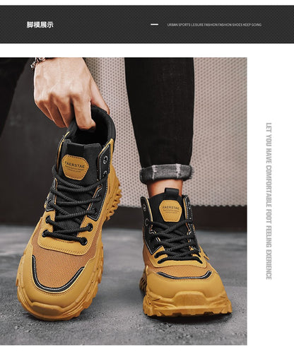 Botas de trabalho masculinas de inverno com cadarço, sapatos masculinos quentes de segurança, plataforma, tamanho 44, promoção, designer, antiderrapante, moda