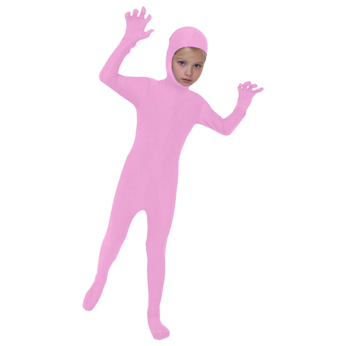 Kids Invisibility Jumpsuits Role Play Tights Full Body Suit Solid One-Piece Jumpsuit Halloween Costume Funny Romper Performance