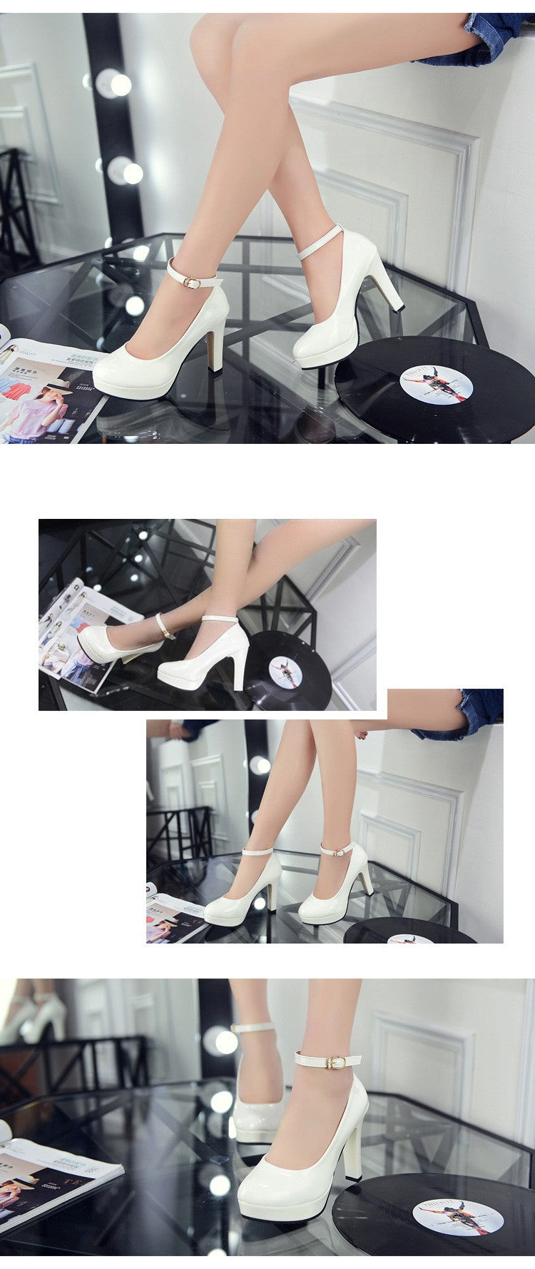 2021Work Shoes Women Black Pumps  Spring Casual Shoes Female High Heels White/red Weding Shoes 34 40 Plus Size Pumps