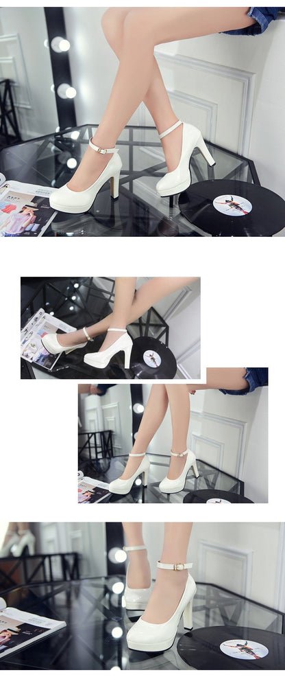 2021Work Shoes Women Black Pumps  Spring Casual Shoes Female High Heels White/red Weding Shoes 34 40 Plus Size Pumps