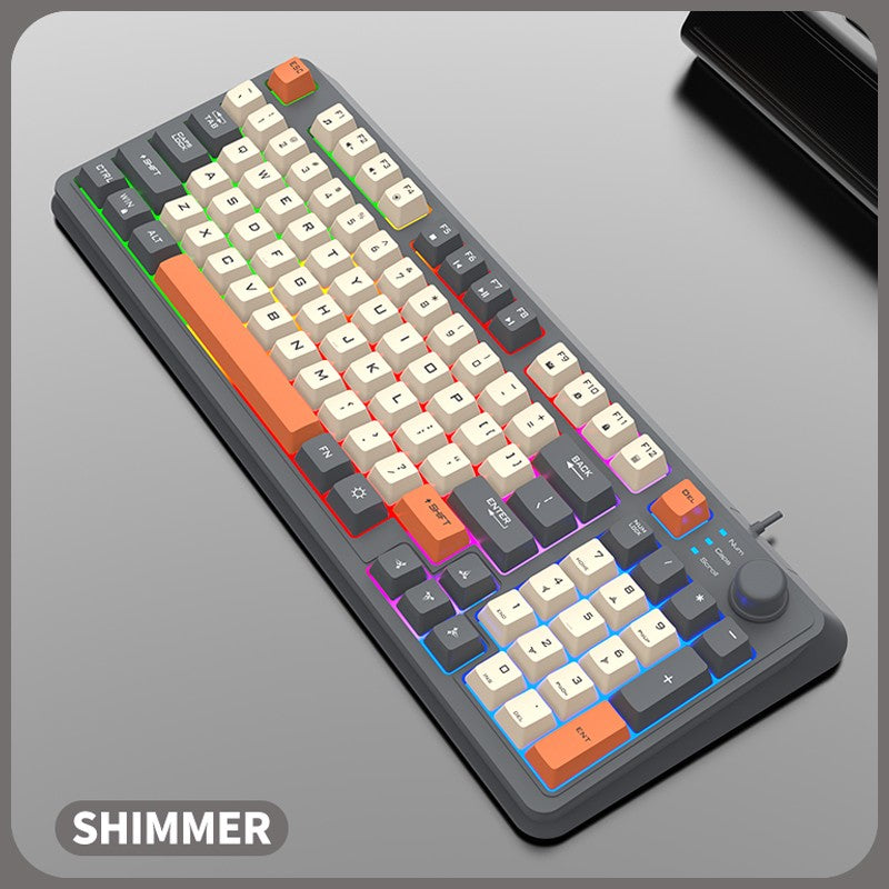 K82 Gaming Gaming Keyboard Glows Wired USB Desktop PC/Notebook Available 19-key punchless knob to adjust volumeK82 Gaming Gaming