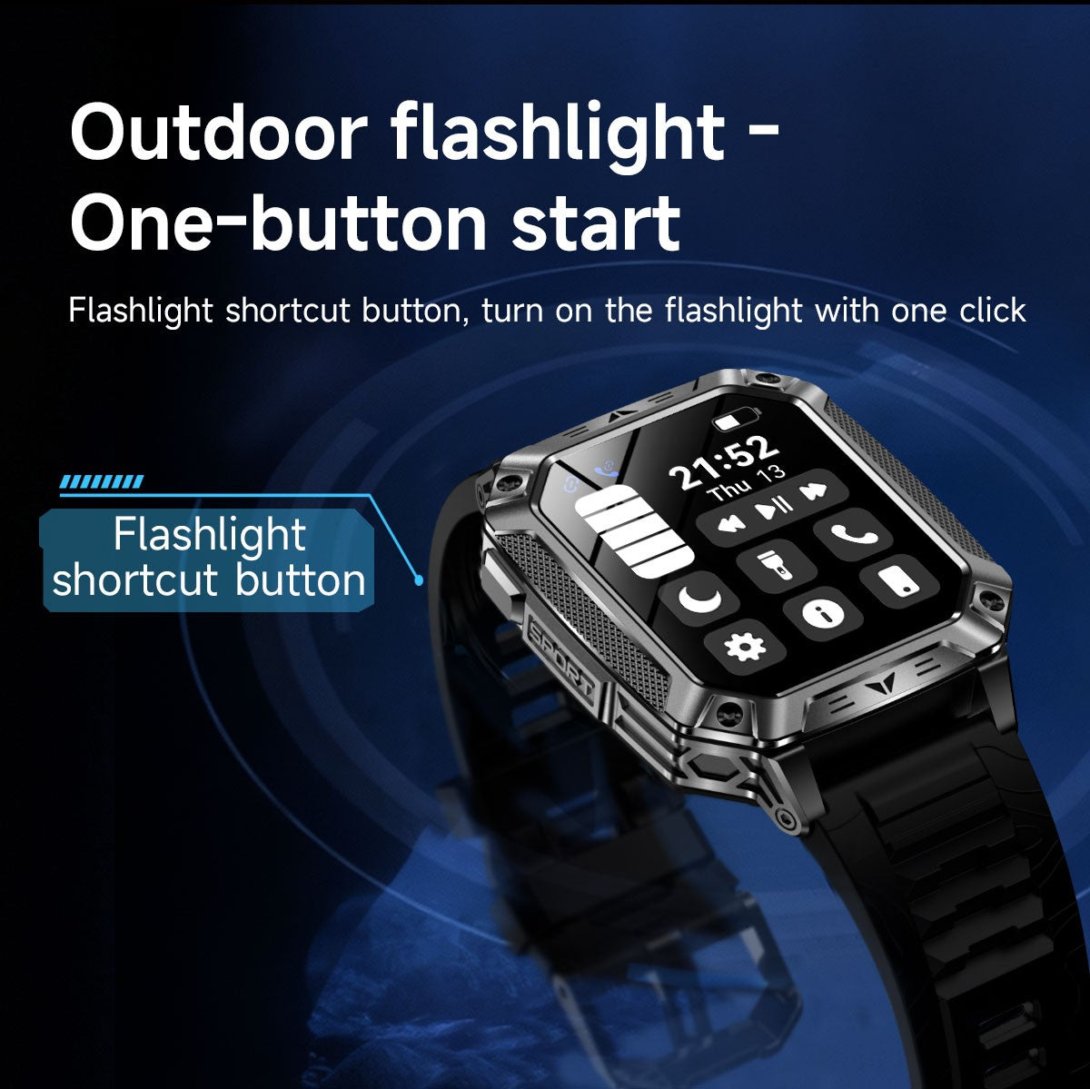 2026 Novo 1400mAh Bateria Grande Militar Ao Ar Livre 2.01 polegadas Smartwatch Masculino 10ATM À Prova D'água Chamada Bluetooth Relógio Inteligente Esportivo
