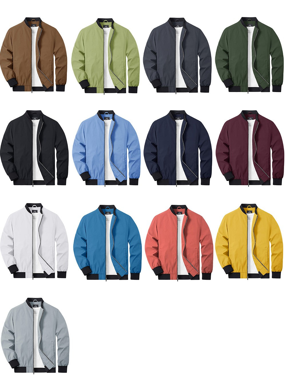 TACVASEN Lightweight Spring Windbreaker Mens Bomber Jackets Outdoor Basketball Jakcets Sportswear Coats With Pocket Casual Tops