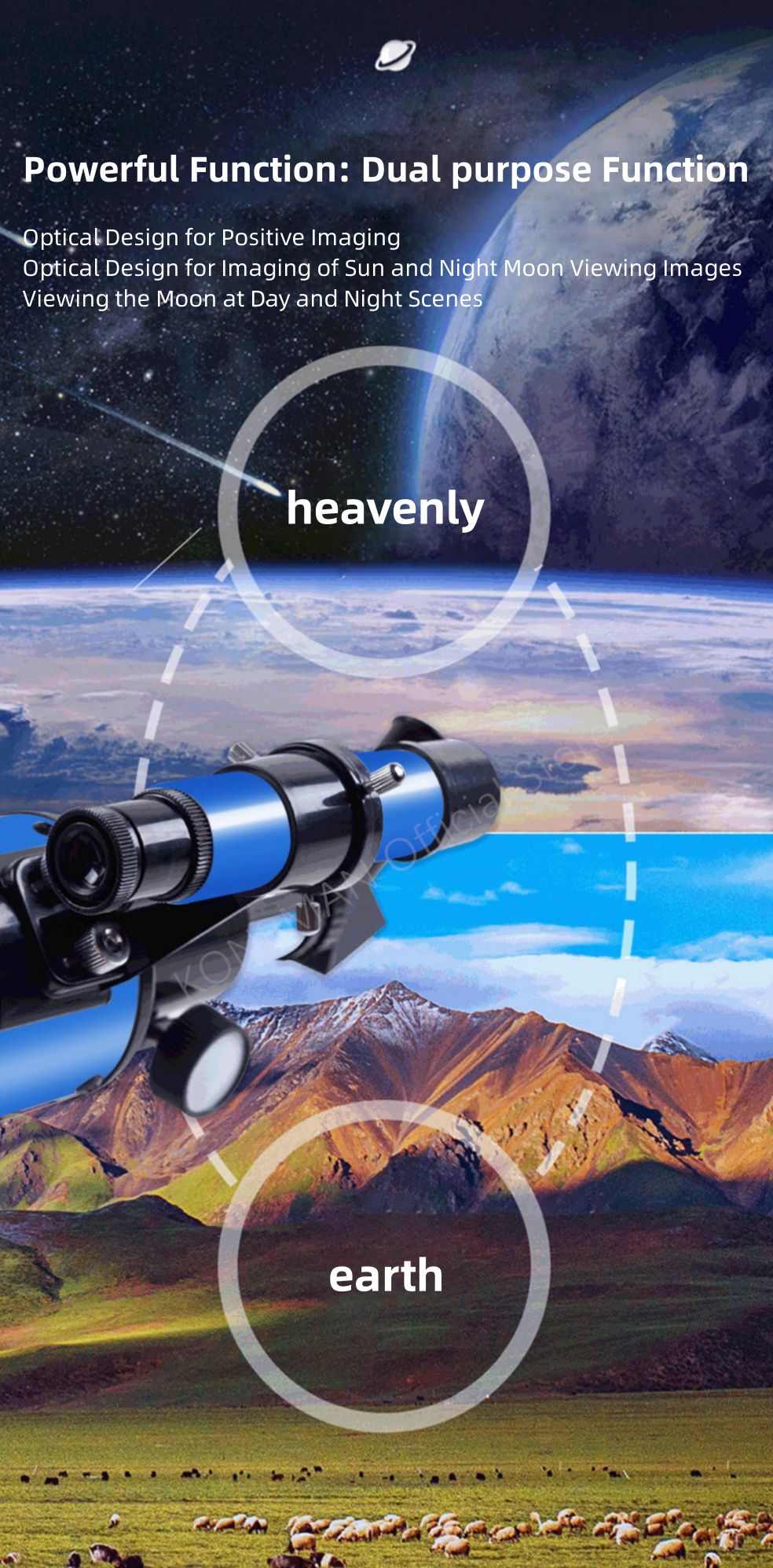 Telescópio Refrator de Abertura de 70 mm para Adultos e Crianças Telescópio Portátil para Iniciantes em Astronomia Telescópio de Viagem