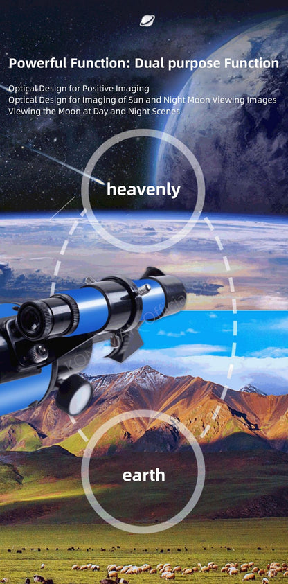 Telescópio Refrator de Abertura de 70 mm para Adultos e Crianças Telescópio Portátil para Iniciantes em Astronomia Telescópio de Viagem