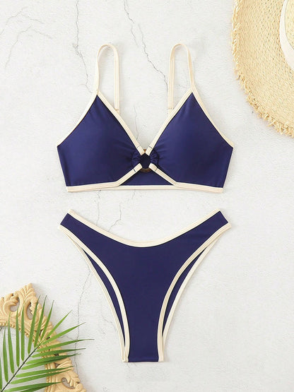 Micro Bikini Halter Swimsuit For Women 2025 Sexy Swimwear Brazilian Bikini Set Thong Biquini Swim Suits Blue Beachwear Female