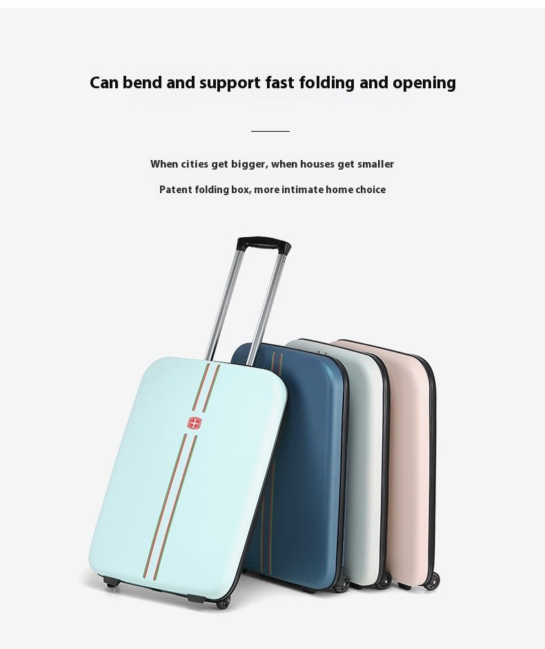 Foldable Upright Luggage Portable Business Travel Suitcase 20/24 Inch - Compact Foldable Carry-On for Easy Storage And Transport
