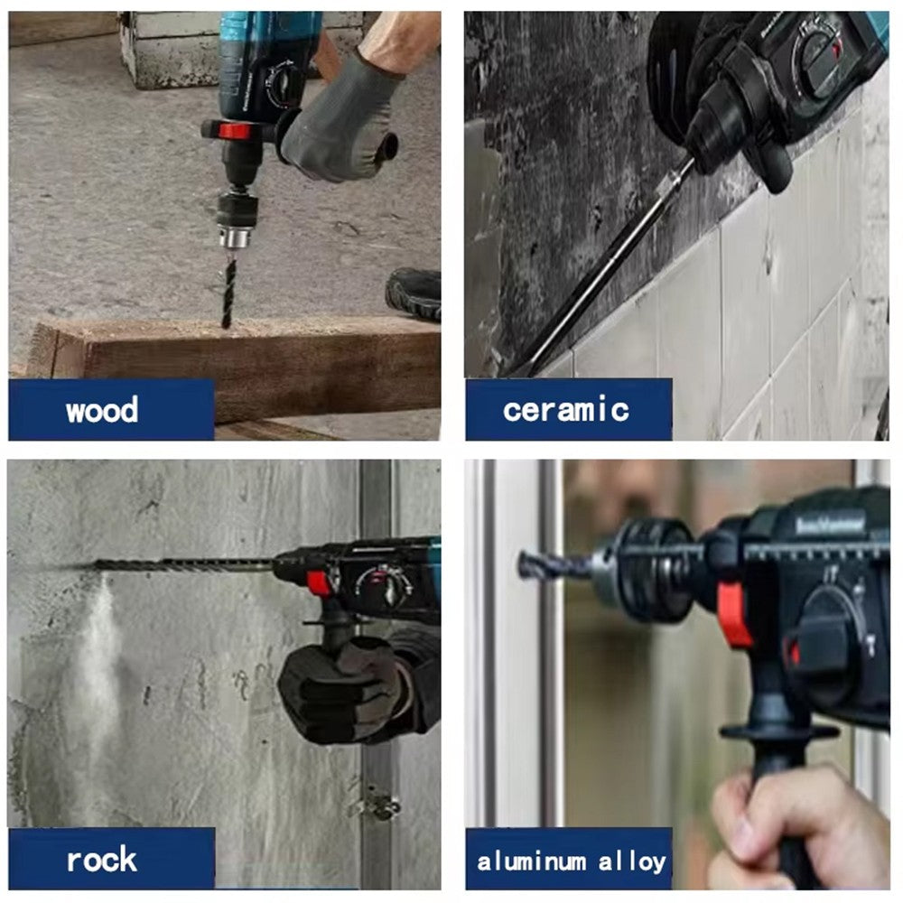 Furadeira de Impacto Elétrica sem Escovas VILASTING 26MM Ferramentas Elétricas Rotativas Multifuncionais sem Fio para Bateria Makita/Dewalt 18V Pino