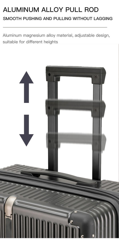 sushimu Suitcase Wide Handle Travel Suitcase Men 20 24 26 Carry-On Luggage Women PC  Trolley Case Can expand capacity