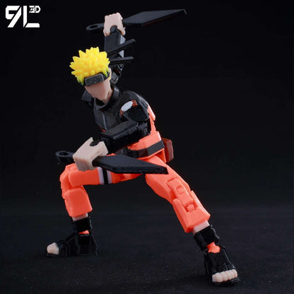 9L3D Lucky13 TITAN13 Rasengan Sasuke Uchiha 3D Figure - Susanoo & Fireball Jutsu Pose with Katana,Dummy13 T13 Anime Action Model