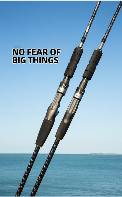 Vara de Pesca de Carretilha e Arremesso Lento ROLLFISH Ocean Boat Jigging Vara de Pesca de Carbono para Isca de Pesca em Água Salgada para Robalo 1.68/1.8/1.98M